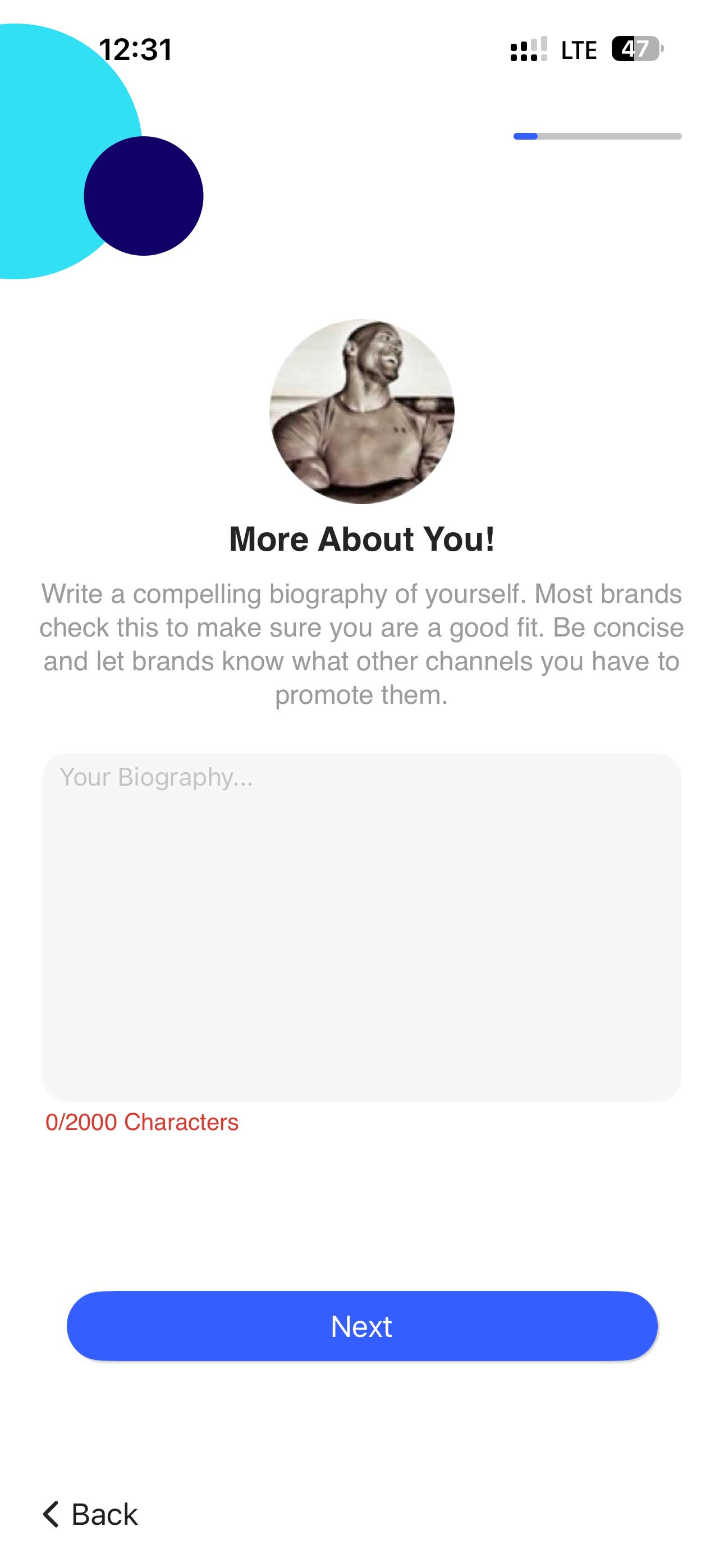 Tell your influencer story — biography and identity section