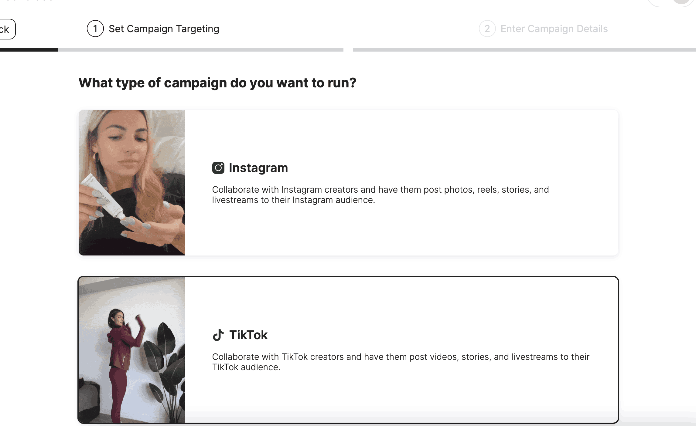 Collabstr review: Campaign Creation