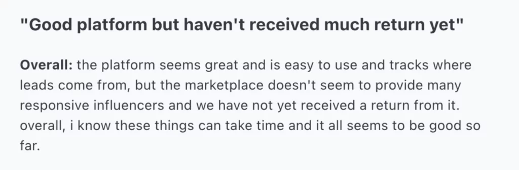 UpPromote Customer Review on Capterra