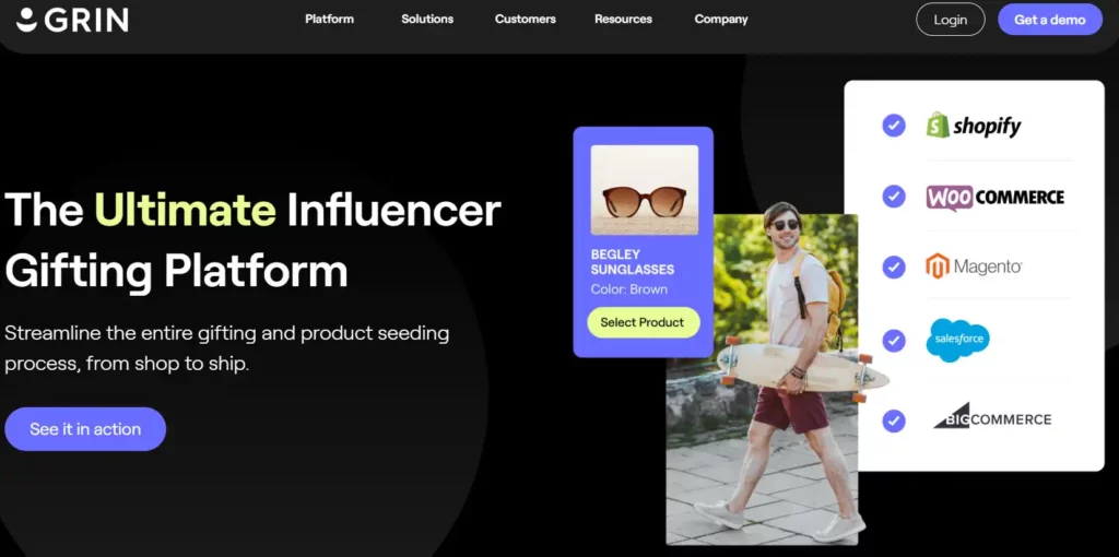 Grin review , influencer gifting or product seeding feature
