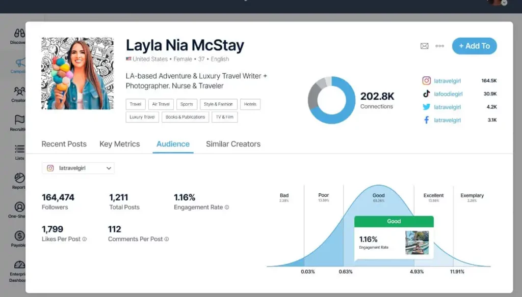 creatoriq reviews - influencer discovery feature