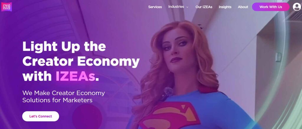 IZEA Review - homepage of IZEA website