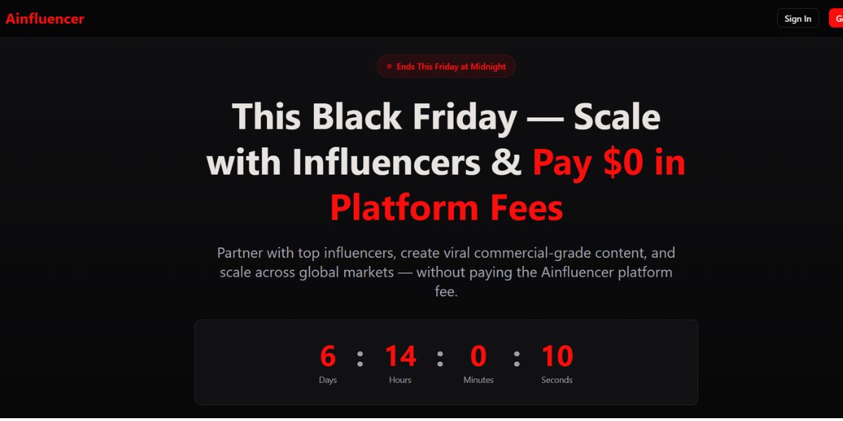 Ainfluencer’s Black Friday deal