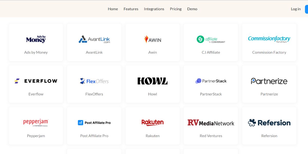 Affilimate Integration page