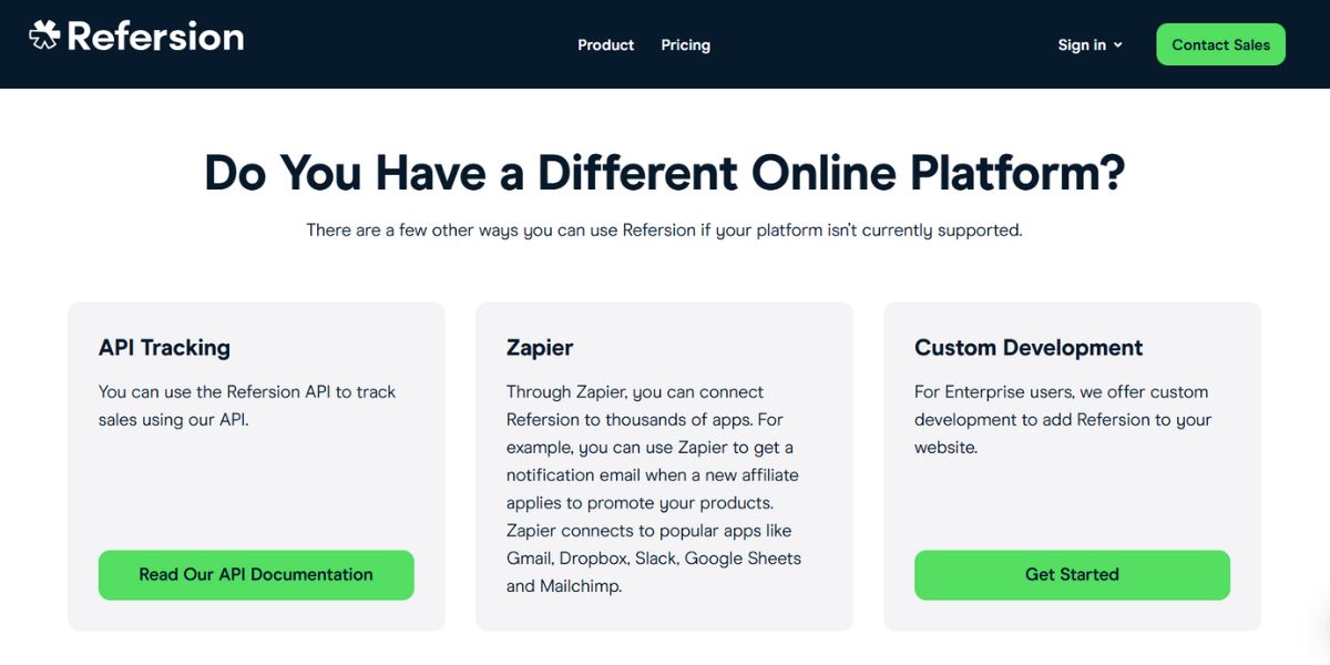 Refersion Integrations with other platforms