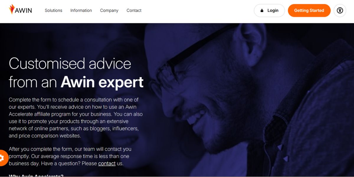 Awin Home page