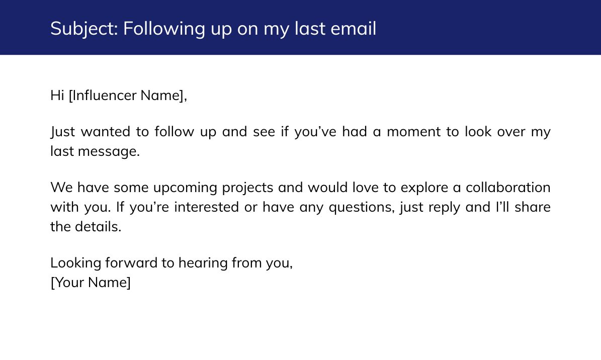 Follow-Up Outreach Template