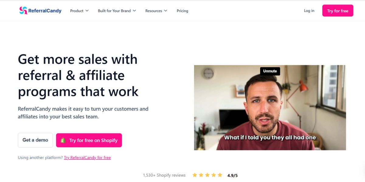 ReferralCandy Home Page