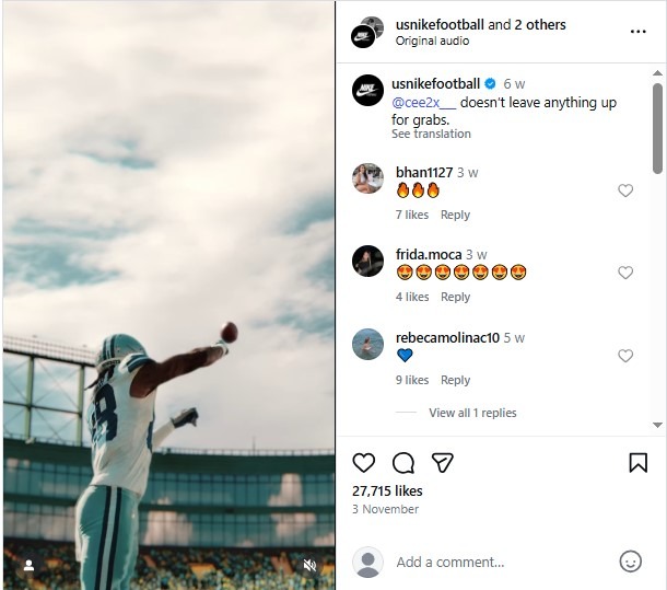 sponsored post example on Instagram