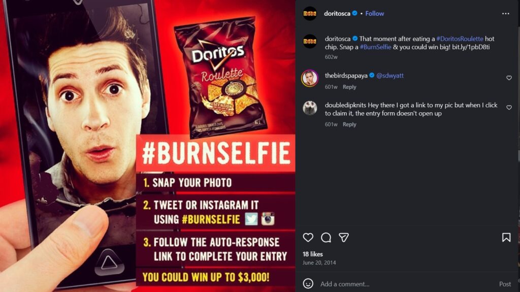UGC content example - Dorito