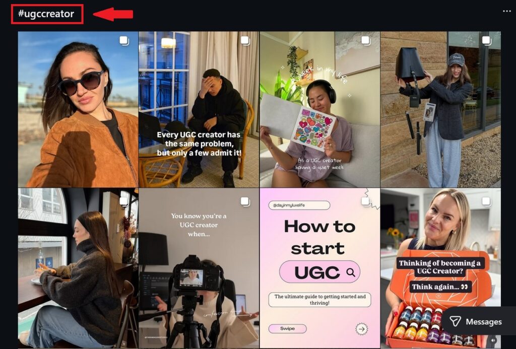 Find UGC Creators on Instagram