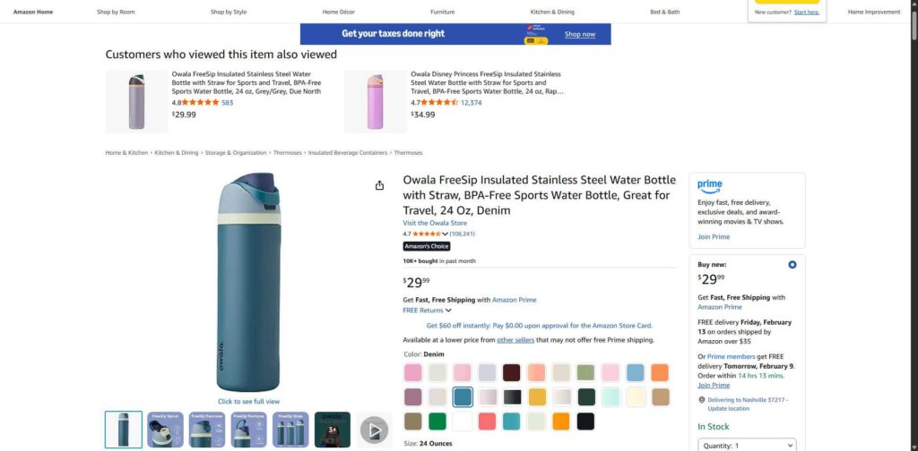 14. Owala Stainless Steel Bottle