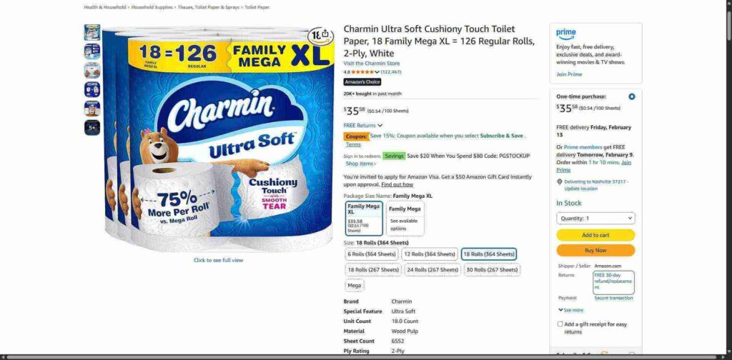 17. Charmin Toilet Paper