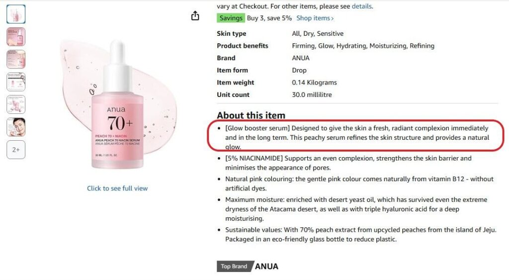 a benefit-focused Amazon product description 