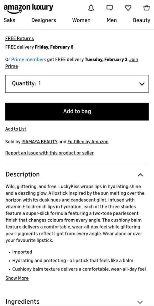 optimized amazon listing for mobile