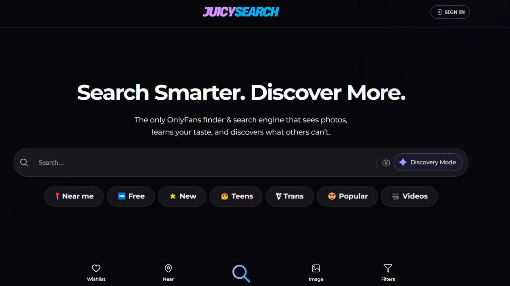 Juicysearch homepage