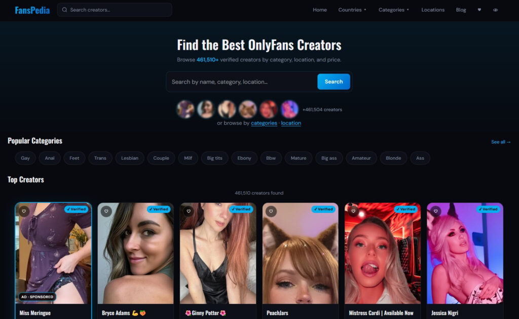 FansPedia homepage