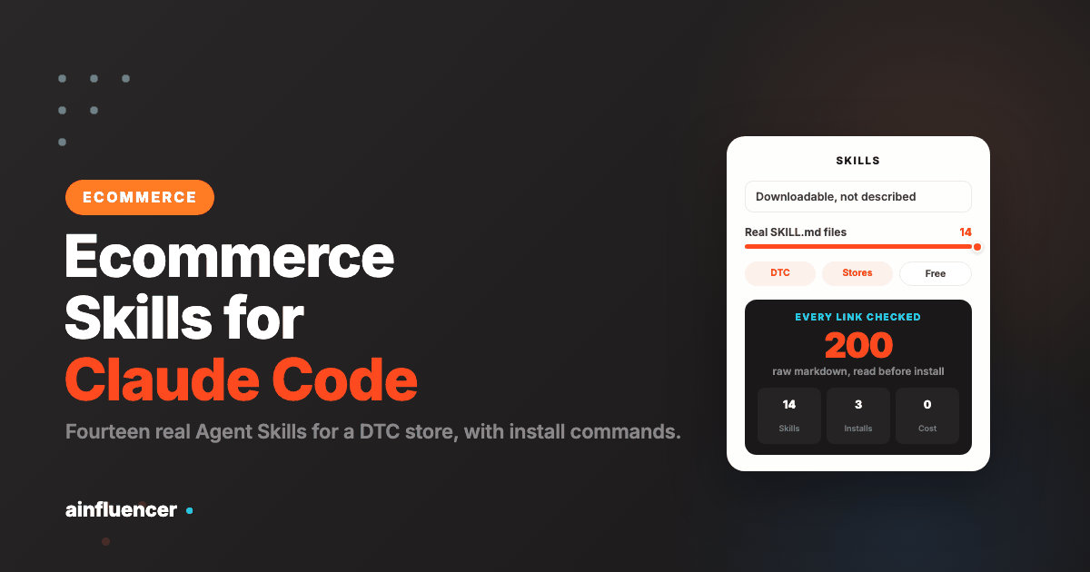 Ecommerce Skills for Claude Code and AI Agents