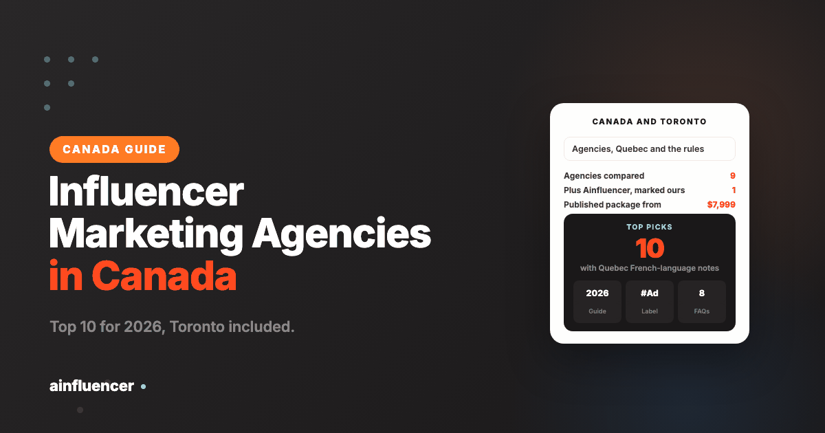 Top 10 influencer marketing agencies in Canada and Toronto, with the Ad Standards rules