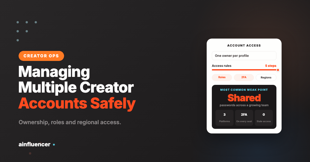 Checklist for managing multiple creator accounts safely across platforms and regions